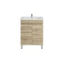 Berge Ensuite White Oak Free Standing 600 Vanity Cabinet Only